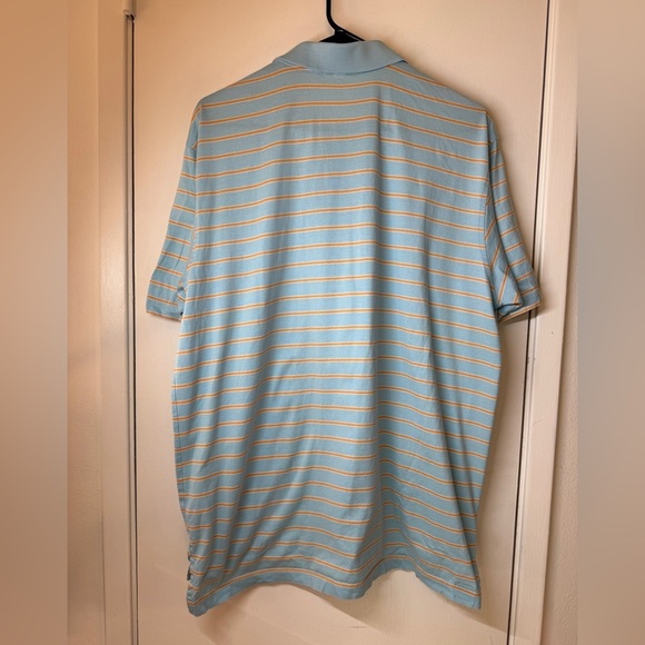 Peter Millar Men’s Blue Orange Striped 100% Cotton Short Sleeves Polo Shirt L - Picture 7 of 12